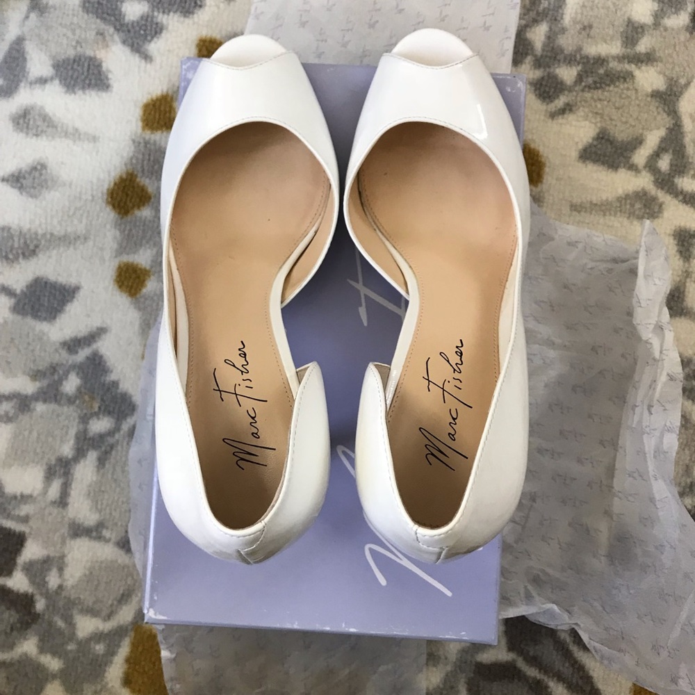 Mark Fisher white open toed heels